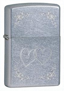 Zippo Heart To Heart 24016 Lighter Chrome 2 Hearts