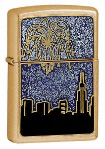 Zippo City Celebration Gold Dust lights 24062