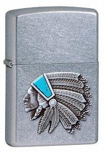 Zippo Native Chief Emblem lights 24063