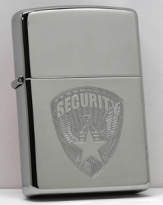 “Zippo Security” high polish chrome lighter (24703)