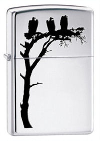 3 Vultures 24709 Windproof Lighter Black Silhouette