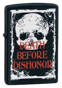 Zippo Death Before Dishonor 24711 Skull Matte Black