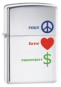 Zippo Peace- Love- Prosperity lights 24714