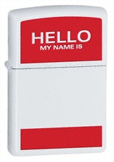 Zippo Hello My Name Is(Personalizable) Lighter 24809