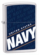 Zippo U.s. Navy- Brushed Chrome lights 24813