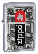 Zippo Emblem Red-Black Chrome Lighter (Model 24830)
