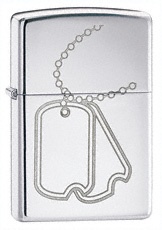 Zippo Dog Tags Polish Chrome Lighter (Model 24836)