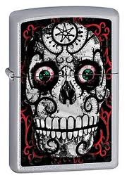 Zippo Day Of The Dead Skull lights 24883