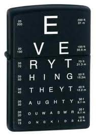 The Zippo Eye Chart lighter (model 24890)