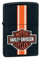 Zippo Harley Black Matte Stripes lights 24956