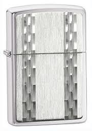 Zippo Vertical Diamond Cut Brushed Chrome Lighter Z24994