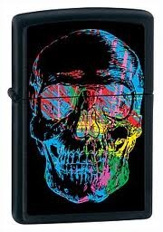 Zippo Rainbow Skull Lighter 28042 Windproof Lid