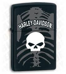 Harley Davidson Black Matte Skull Lighter 28085