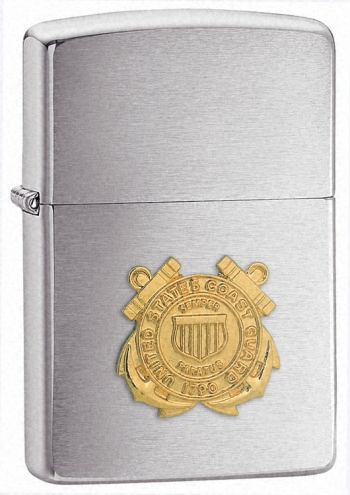 Brushed Chrome Coast Guard Windproof Lighter 280CG