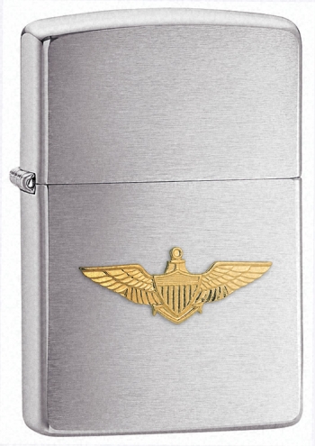 Zippo Brushed Chrome, Navy Wings lights 280NW