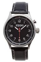 Zippo Watch Backlit- Black Leather lights 45022