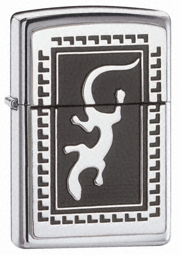 Zippo High Polish Chrome Gecko Lighter Model 652