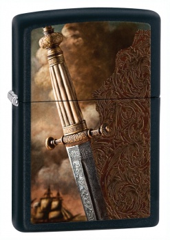 Zippo Sword Black Matte lights 28305