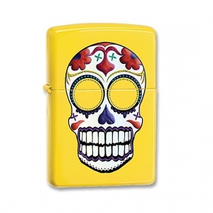 Zippo Day Of The Dead Bright Yellow Lighter 24894