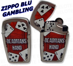 30051 Blu Poker Deadmans Hand Twin Pair Card Lighter 30051