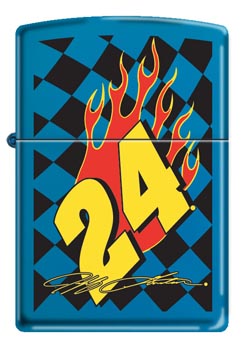 Zippo # 24 Jeff Checker Flames lights ZM1015
