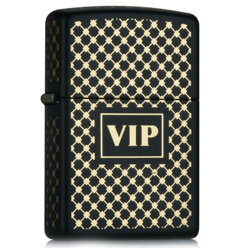 Zippo Black Matte Gold Vip lights 28531
