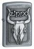 Zippo Bull Skull Emblem Street Chrome 20286 Lighter