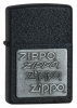 Zippo Black Crackle Pewter Emblem Lighter Model 363