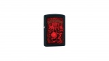 Zippo BLK MATTE RED FLAME SKULLS - 28826