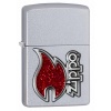 Zippo SAT CHRM/ZIPPO STAMP/RED FLAME - 28847