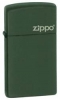 Zippo Green matte slim lighter (model 1627)