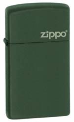 Zippo Green matte slim lighter (model 1627)