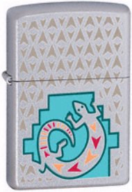 Zippo Painted Lizard Satin Chrome Lighter (24455)