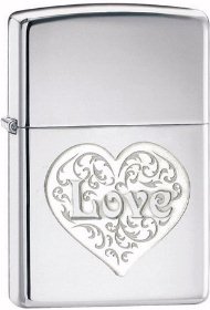 Zippo DL Love High Polish Chrome lighter (24459)