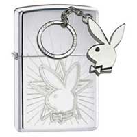 Zippo Playboy lighter and key ring set (model 24464)
