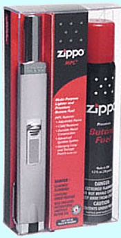 Zippo Silver Lighter- Butane Pack lights 3820
