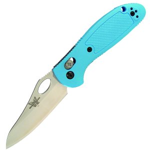 Benchmade Mini-grip,oval Open,plain knives 555-BLU