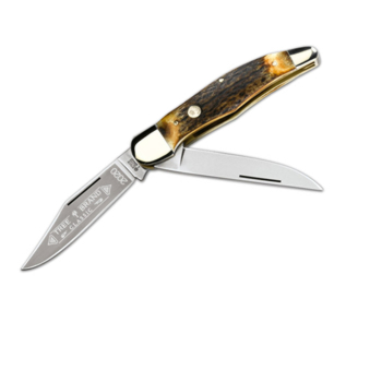 Boker 525 Inch Folding Hunter Stag Handled Knife 112020HH