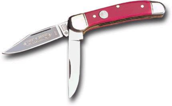 Red Bone Handled Boker 112626 knife - 375 Inches Long Tree Brand Polished Bolsters And Shield