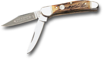 Boker copperhead 114626 knife with stag handle fingernail nicks polished bolsters