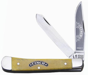 Boker CI2525Y Cinch Yellow Bone Handle Trapper Knife 11CI2525Y