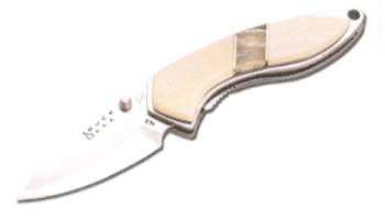 Buck (4603) Alpha Dorado 270MTSLE Folding Hunter Knife With Mastadon Tusk Ivory Handles And Mammoth Tooth Inlaid