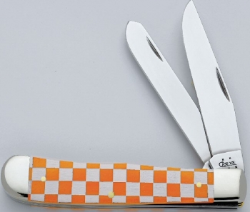 Case 6254 Orange Chexx Trapper Knives 5459