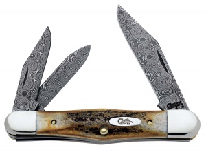 Case Stag Whittler Damascus Blade Knives 6092
