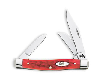 Case 6344 Cv Dk Red Bn Med Stockm Knives 6981