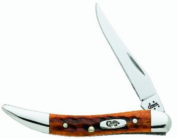 Case Pocket Worn® Harvest Orange Bone - Corn Cob Jig Small Texas Toothpick (610096 SS) Knives 7400