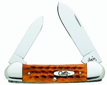 Case Pocket Worn® Harvest Orange Bone - Corn Cob Jig Canoe (62131 SS) Knives 7402