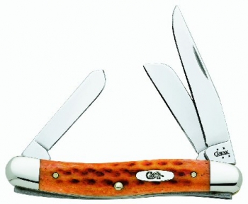 Case Pocket Worn® Harvest Orange Bone - Corn Cob Jig Medium Stockman (6318 SS) Knives 7403