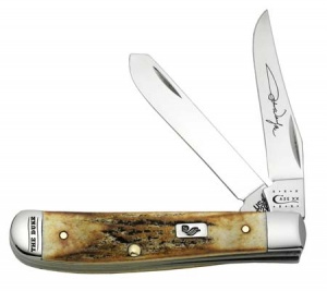 Case J Wayne Brnt Stag Mini Trapp Knives 7478