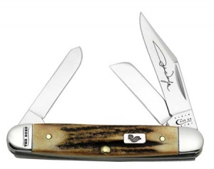 Case J Wayne Brnt Stag Med Stockman Knives 7479